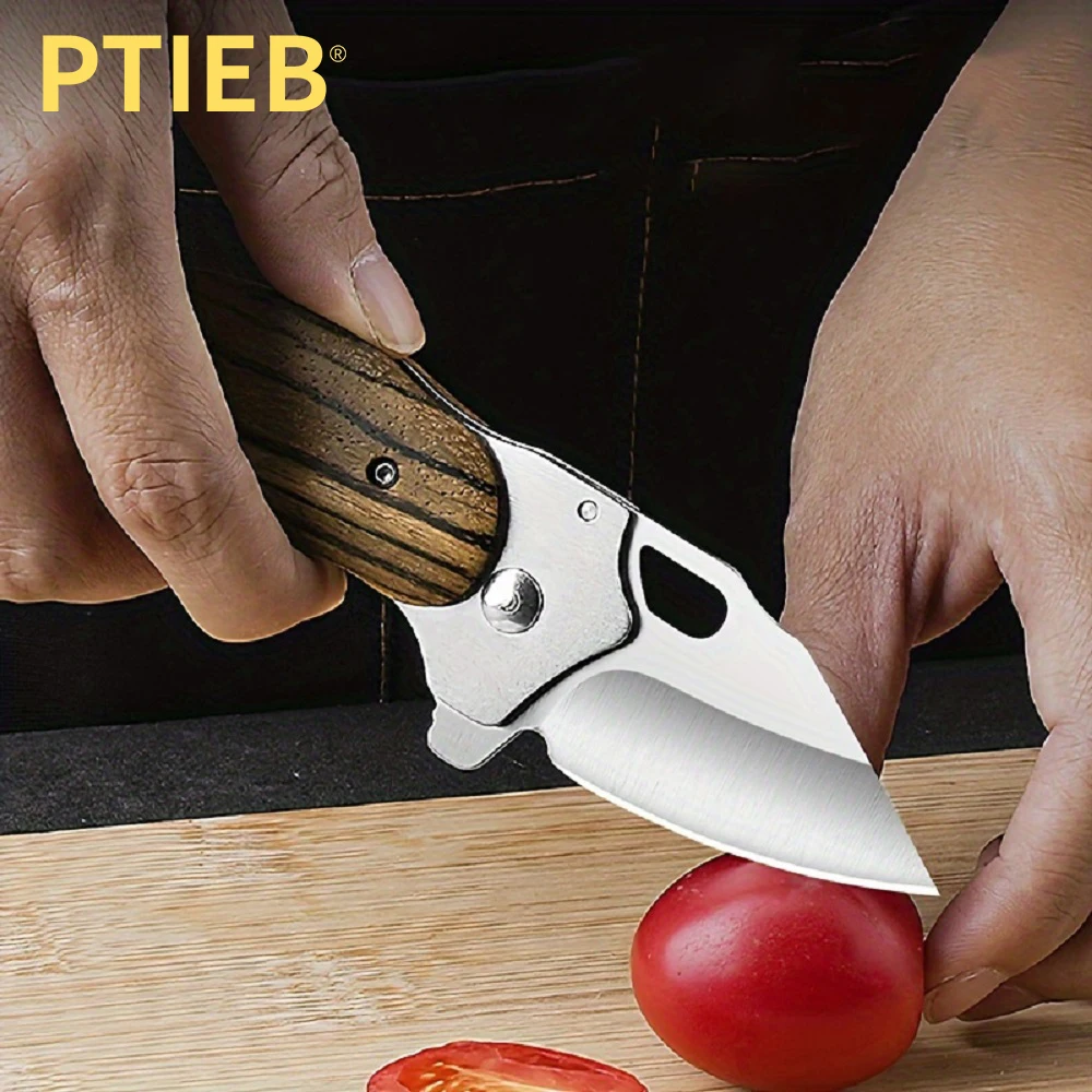 PTIEB Folding knife sharp high hardness multifunctional key knife stainless steel mini fruit knife portable open courier knife