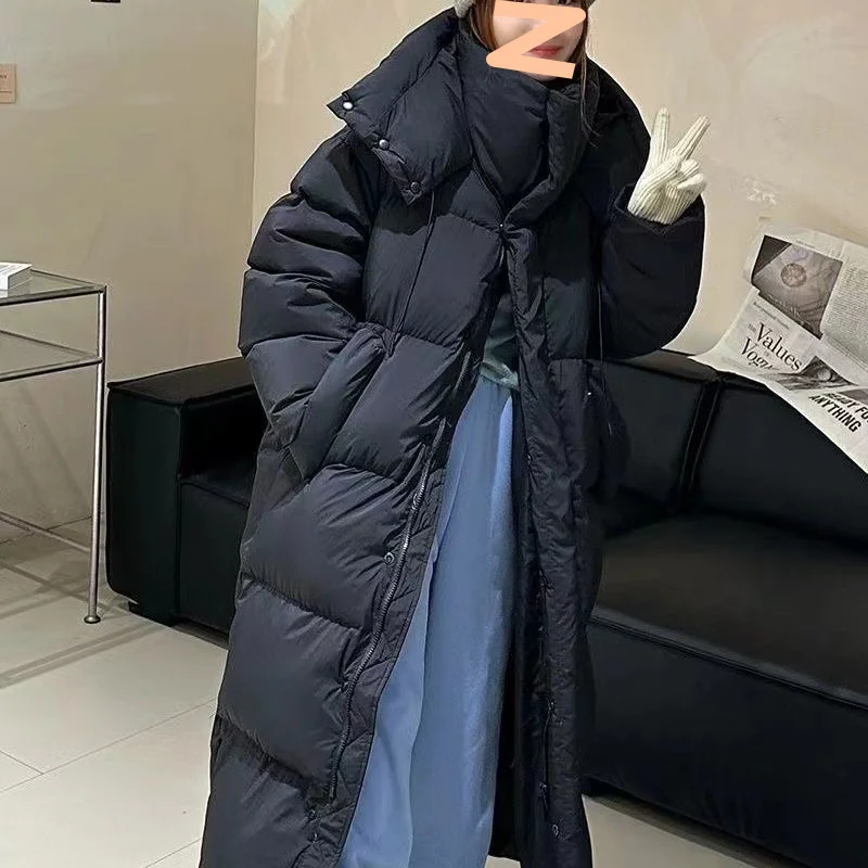 2025 New Fashion Loose Winter Jacket Women Coat White duck down Waterproof Windproof Casual Pink Brown Black Female Long Parkas