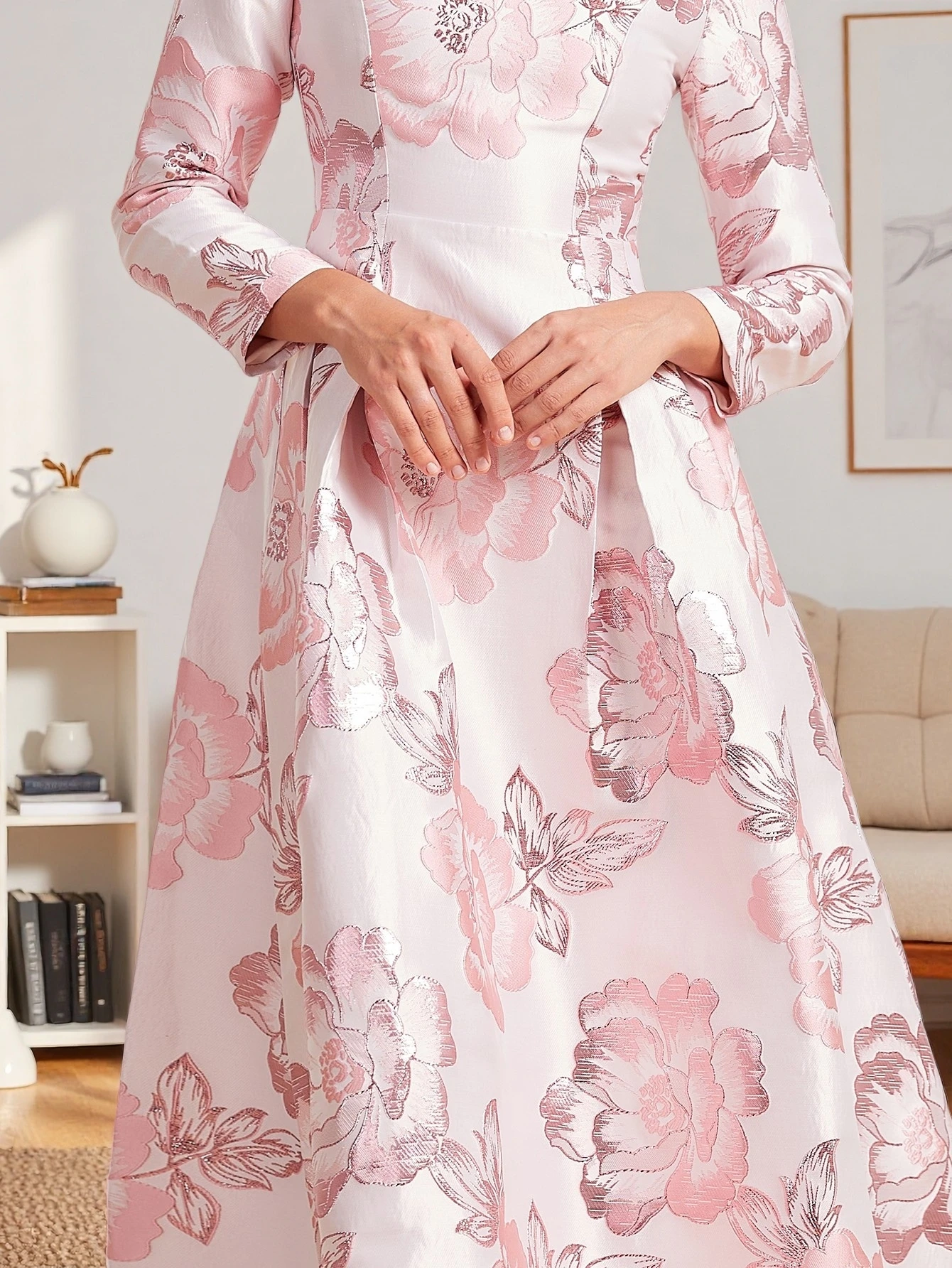 Devchata-女性のための長いジャカードドレス,エレガントで豪華な服,自由奔放に生きるスタイル,花柄,ファッション,パーティー,イブニング,カジュアル,新しいデザイン