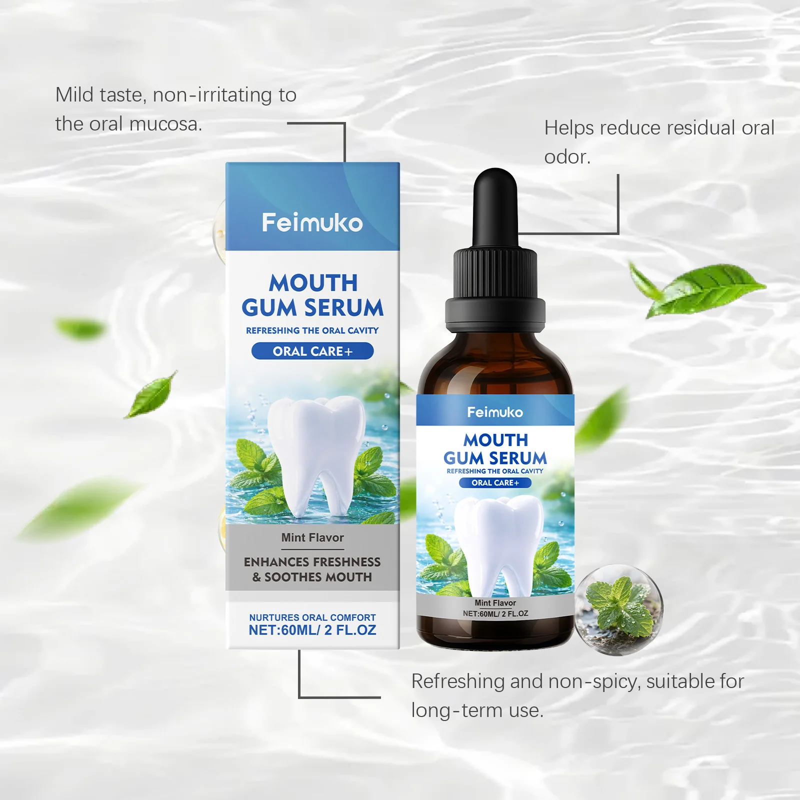 Feimuko Rapid Repair Gums Serum Effectively Relieve Tooth Allergy Dental Caries Tooth Cleaning Relieve Tooth Damage Drops New
