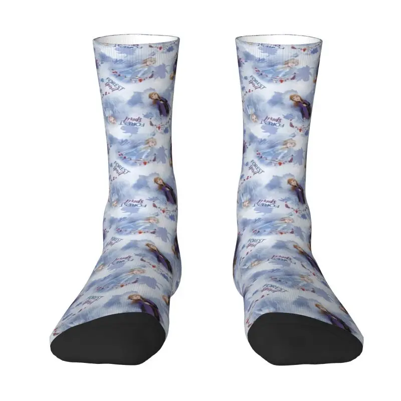 Custom Frozen Dress Socks Unisex Comfortable Warm 3D Printed Elsa Anna Anime Crew Socks