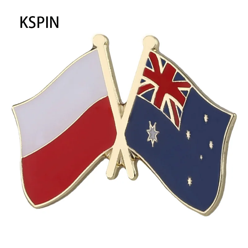 Poland Australia Flag Badge Pins Badge Brooch Badges on Backpack Pin Brooch