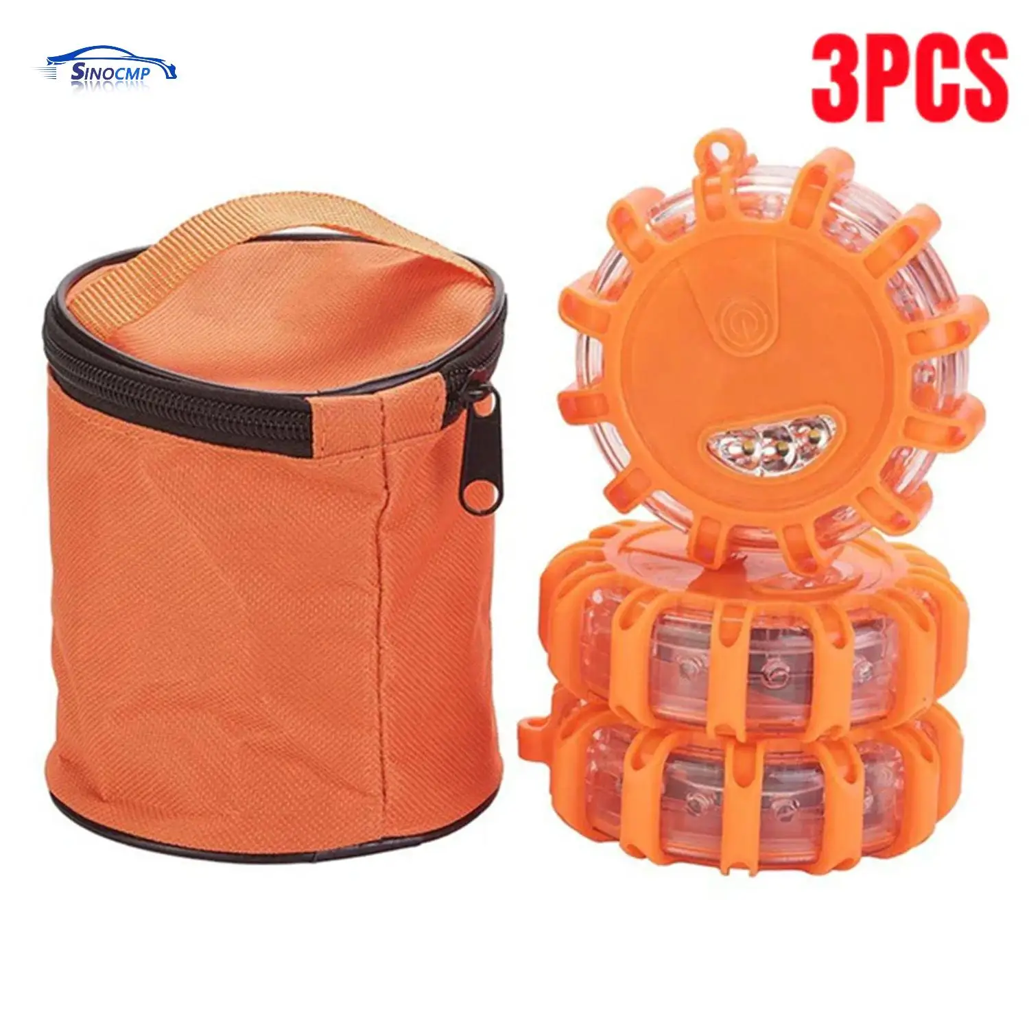 LED Road Flare Emergency Lights Roadside Safety Beacon Disc Flashing Warning Flare Kit