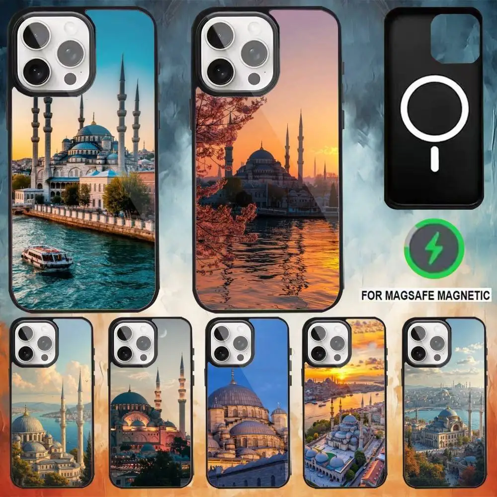 

Turkey Istanbul Scenery Phone Case For iPhone17,16,15,14,13,12,11 Plus,Pro Max Magnetic Magsafe Wireless Charging