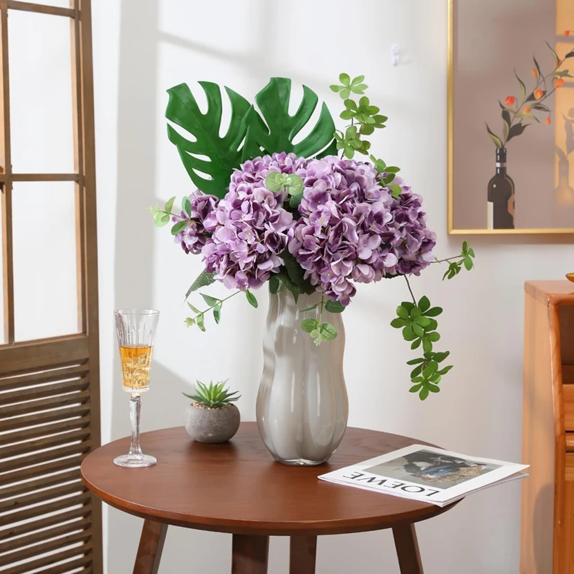 5 Stück Künstliche Blumen Seidenhortensien Hochzeits- und Brautaccessoires Festival Heim- und Tischdekoration DIY Geschenke Bouquet Requisiten – Detail 1
