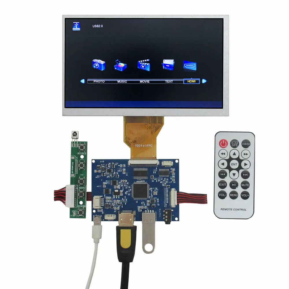 

7 Inch Portable Multipurpose U Disk HDMI Audio LCD Screen Display Driver Control Board DIY Lattepanda Raspberry Pi PC Monitor