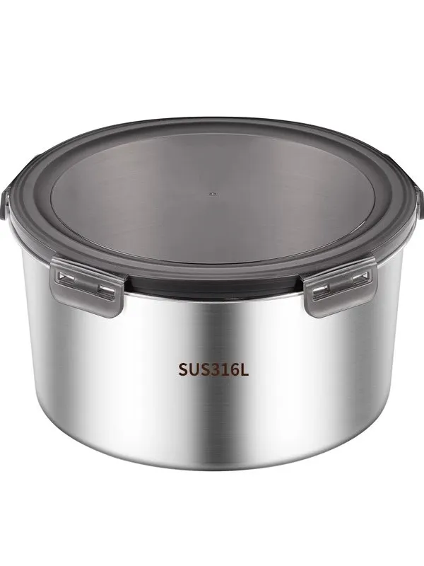 

Large Capaci round Stainl Steel Food ade Preservation Box Home Use Lunch Box Bento Box with Lid Bowl Simple Sle