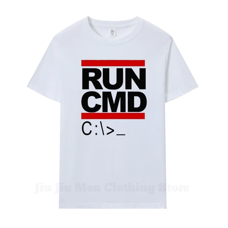 تشغيل Cmd مبرمج الكمبيوتر الرجال بلايز الصيف قصيرة الأكمام القطن تي شيرت مضحك هدية عيد ميلاد لصديقها الزوج المتضخم T