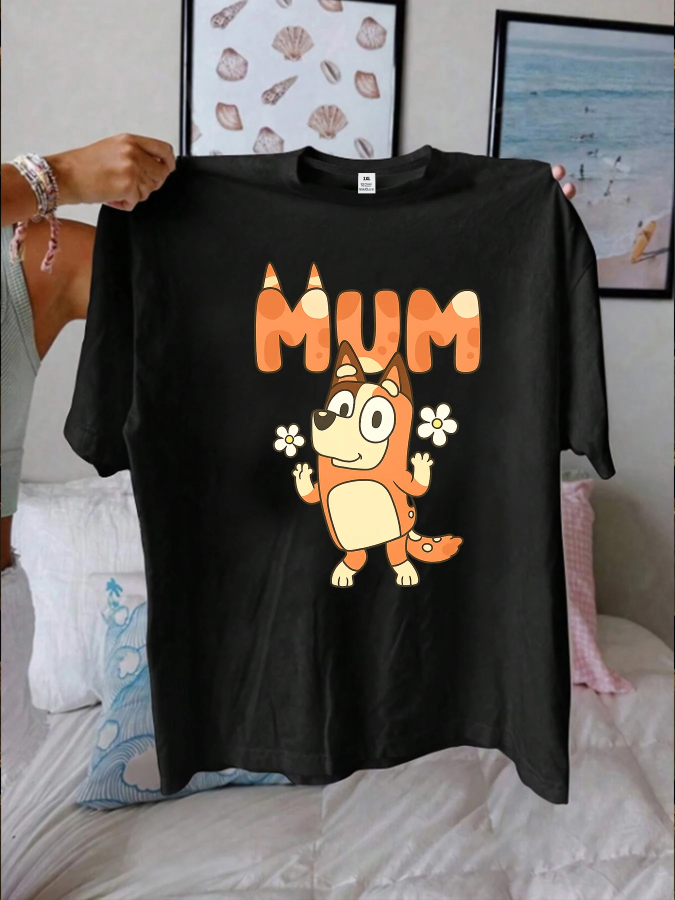 

【1146437】Женская футболка с круглым вырезом и принтом Happy Puppy, больших размеров, летняя, повседневная, с короткими рукавами, модная и универсальная.