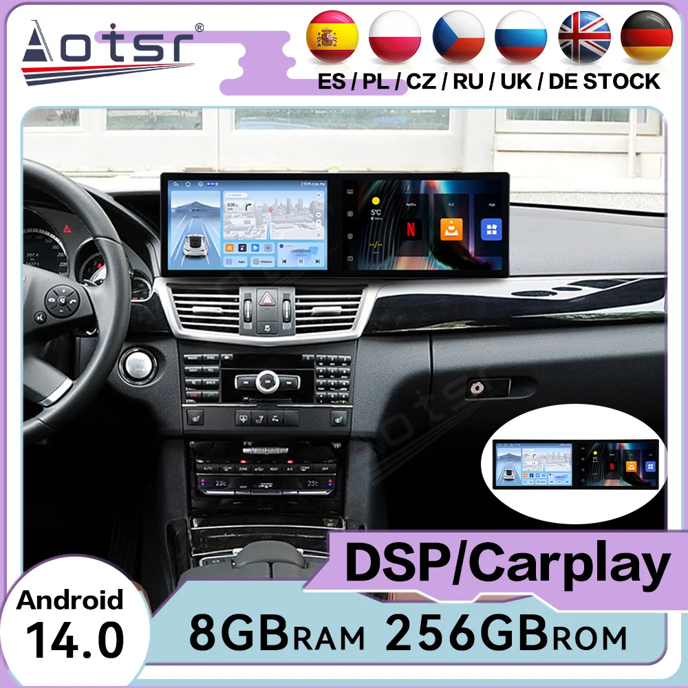 

Обновленный голосовой мультимедийный приемник Android Auto для Benz E-Class 2010 ~ 2012, GPS-навигация, автомобильная стереосистема, автомобильное радио, головное устройство