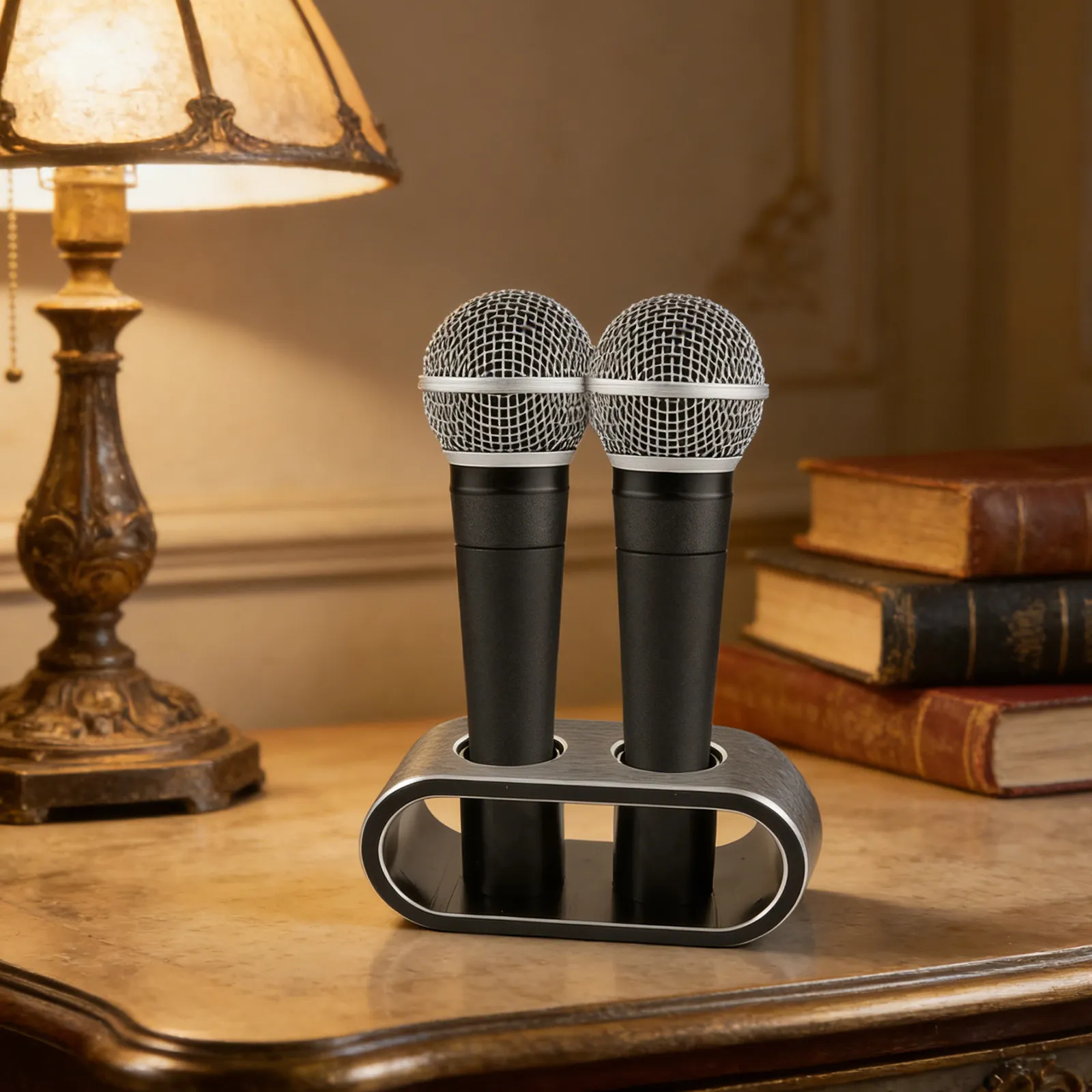 Microphone Stand Adjustable Holder Mount Halloween Christmas New Year Desktop Mic Stands Church School Churches Content Creator