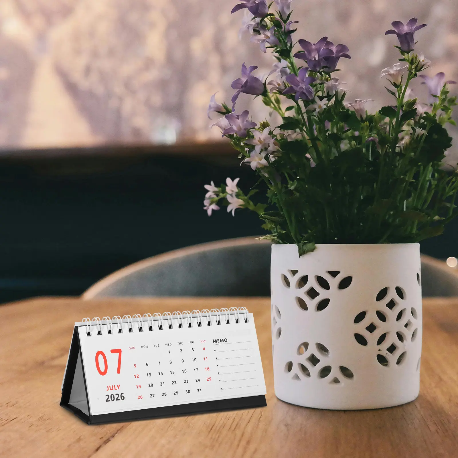 

Small Foldable Desktop Calendar 2025-2026 Minimalist Standing Flip Monthly Planner Space Saving Desk Organizer for Teachers