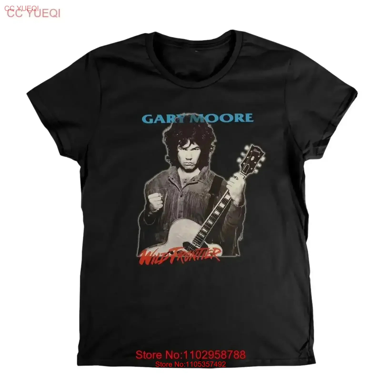 New Gary Moore Wild Frontier Black Men All size T Shirt vintage Washed designer clothes Unisex streetwear graphic Comfortable