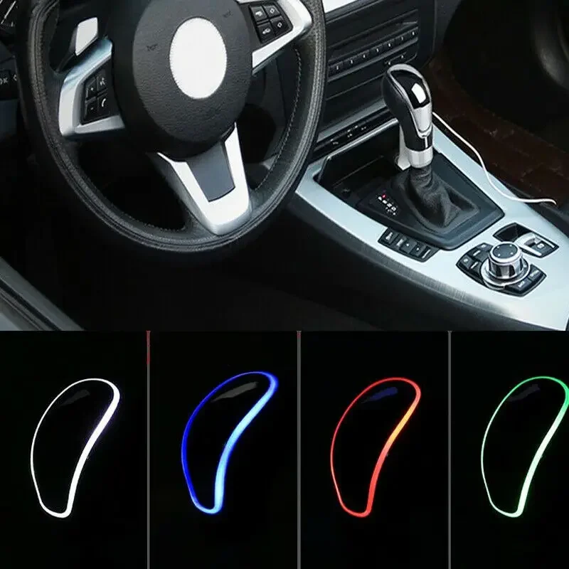 

Car Decoration RGB LED Light Leather Universal Gear Shift Knob MultiColor USB Charger