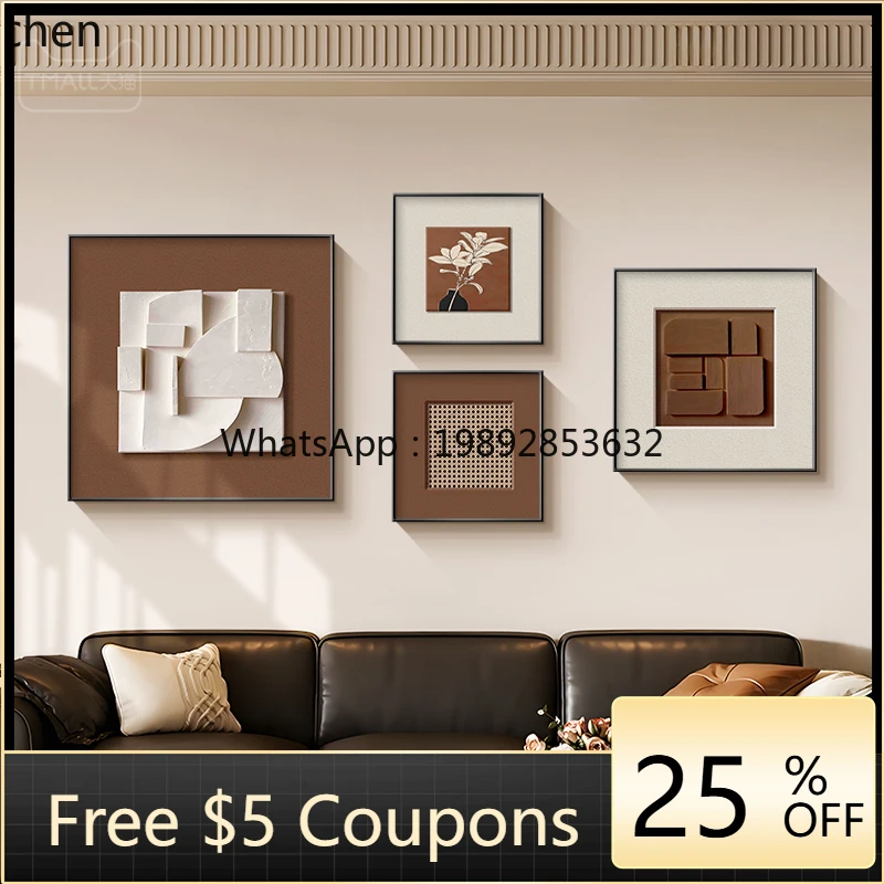 

Living Room Decorative Painting Abstract Three-Dimensional Sofa Background Wall Hanging Art Combination Mural