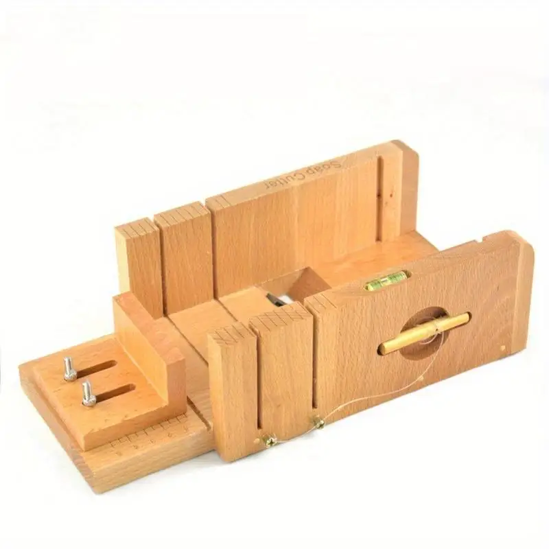 

Adjustable Beech Wooden Soap Cutter Wire Slicer DIY Homemade Soap Making Tool Bar Soap Loaf Cutter Kit with Beveler Planer