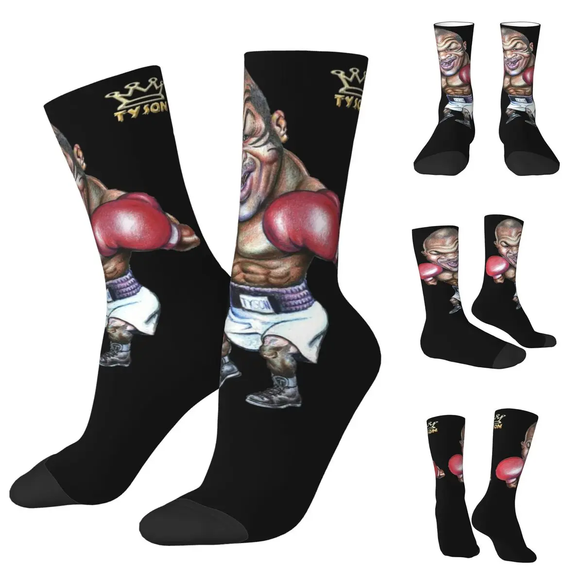 Mike Tyson Boxing Retro Boxing Men and Women printing Socks,Windproof Applicable throughout the year Dressing Gift