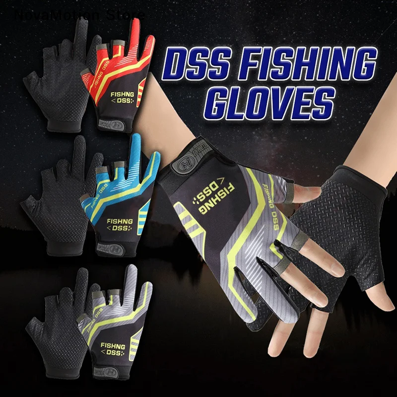 [NM]Fishing Gloves Fishing Routes Sun Protection Anti Slip Ice Silk Breathable Thin Gloves[NM]