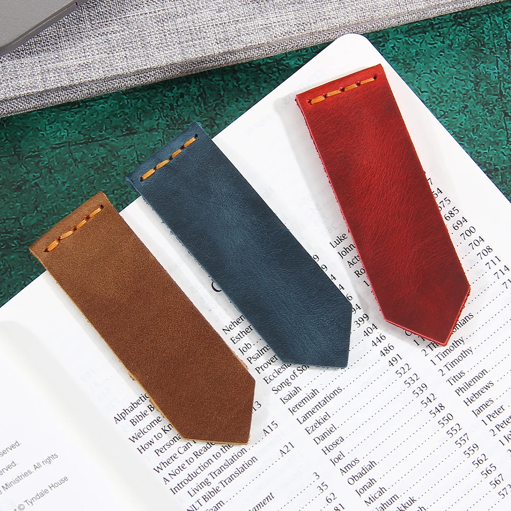 

Custom Handmade Real Leather Bookmark Student Double-sided Vintage Bookmarks Suitable for read mark