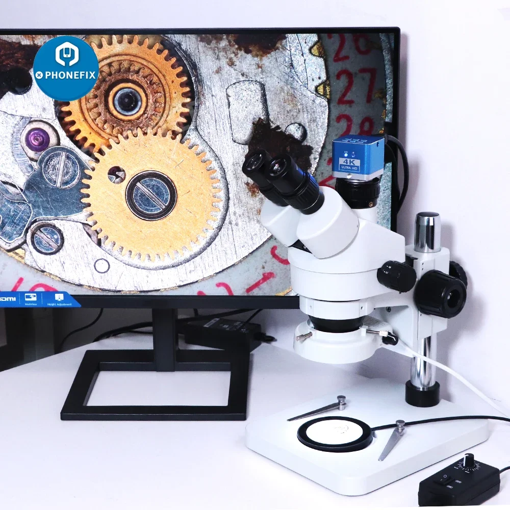 Imagem -04 - Brilho Ajustável Microscópio Anel Led Inferior Fonte de Luz Backlight Iluminador para Microscópio Trinocular Eliminar Sombra