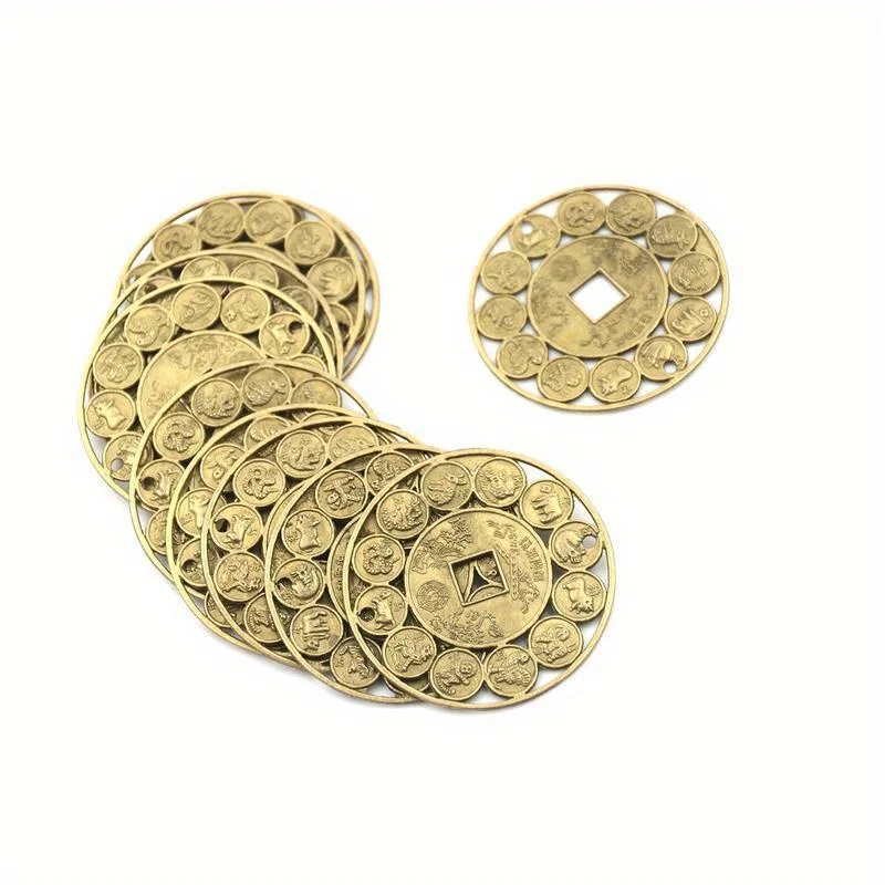20Pcs Chinese Feng Shui Coins For Wealth Lucky Charm Ancient Coins Prosperity Protection Good Fortune