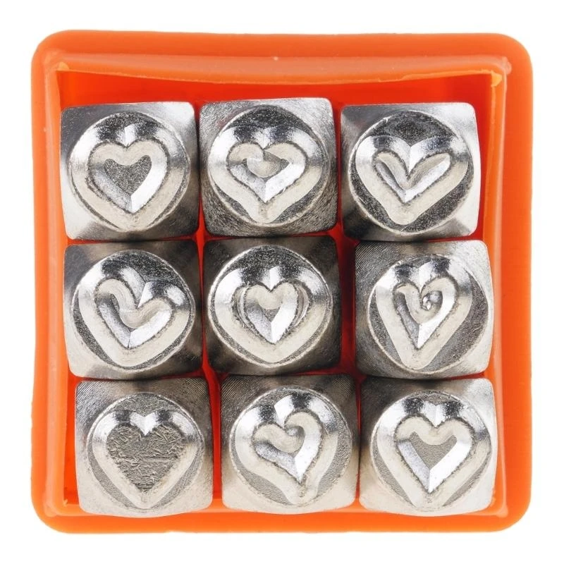 9 Pieces/Set Metal Stamps 3/6mm Metal Stamps Stamping Tool for Jewelry Making Leather Working Art Projects