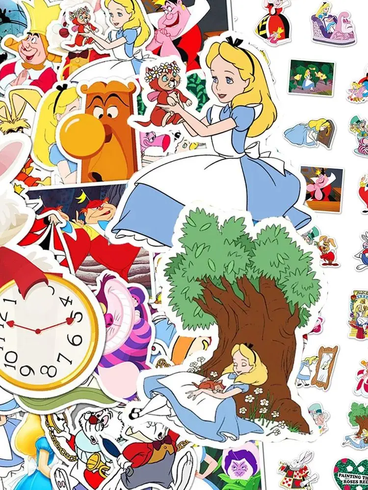 AliExpress 10/30/50pcs Cartoon Disney Moive Alice in Wonderland Stickers DIY Notebook Phone Stationery Bike Cute Anime Graffiti Sticker Toy