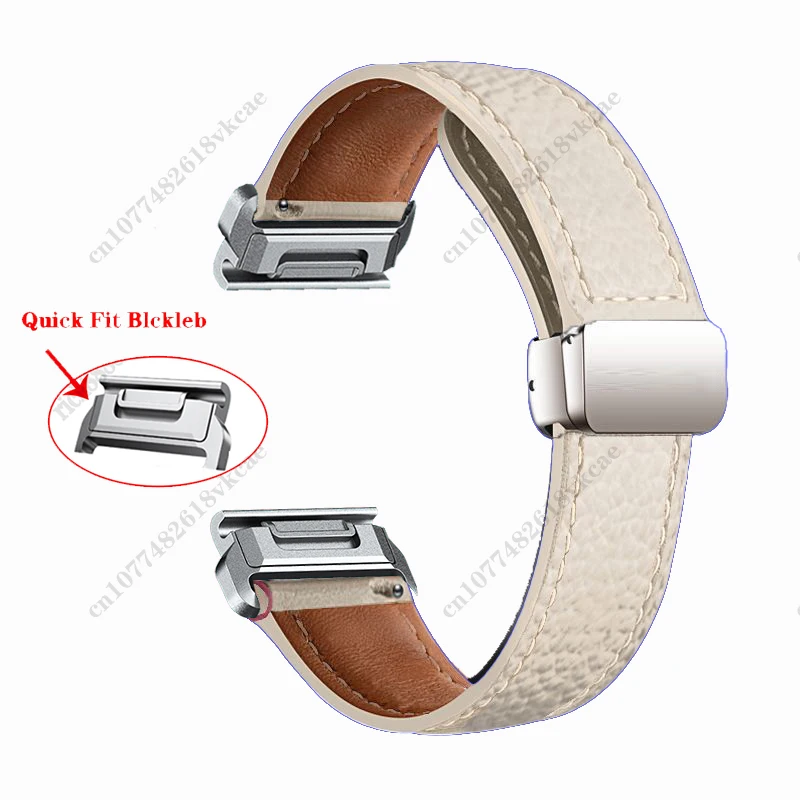 QuickFit 26/22/20 مللي متر حزام المعصم الجلدي ل Garmin Fenix E 8 51 مللي متر 47 مللي متر 43 مللي متر/7X 7 6 6X/Epix 2 المغناطيسي المفاجئة حزام (استيك) ساعة اكسسوارات