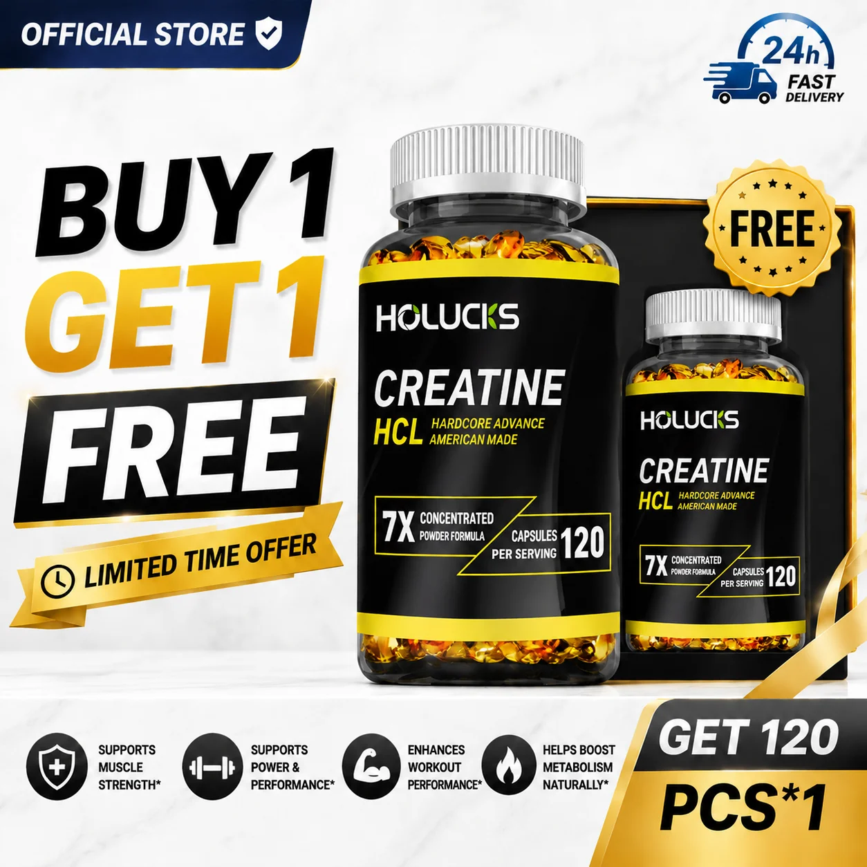 Creatine Hcl Capsule - Creatine HCL 750mg Capsules, 7X Concentrated,