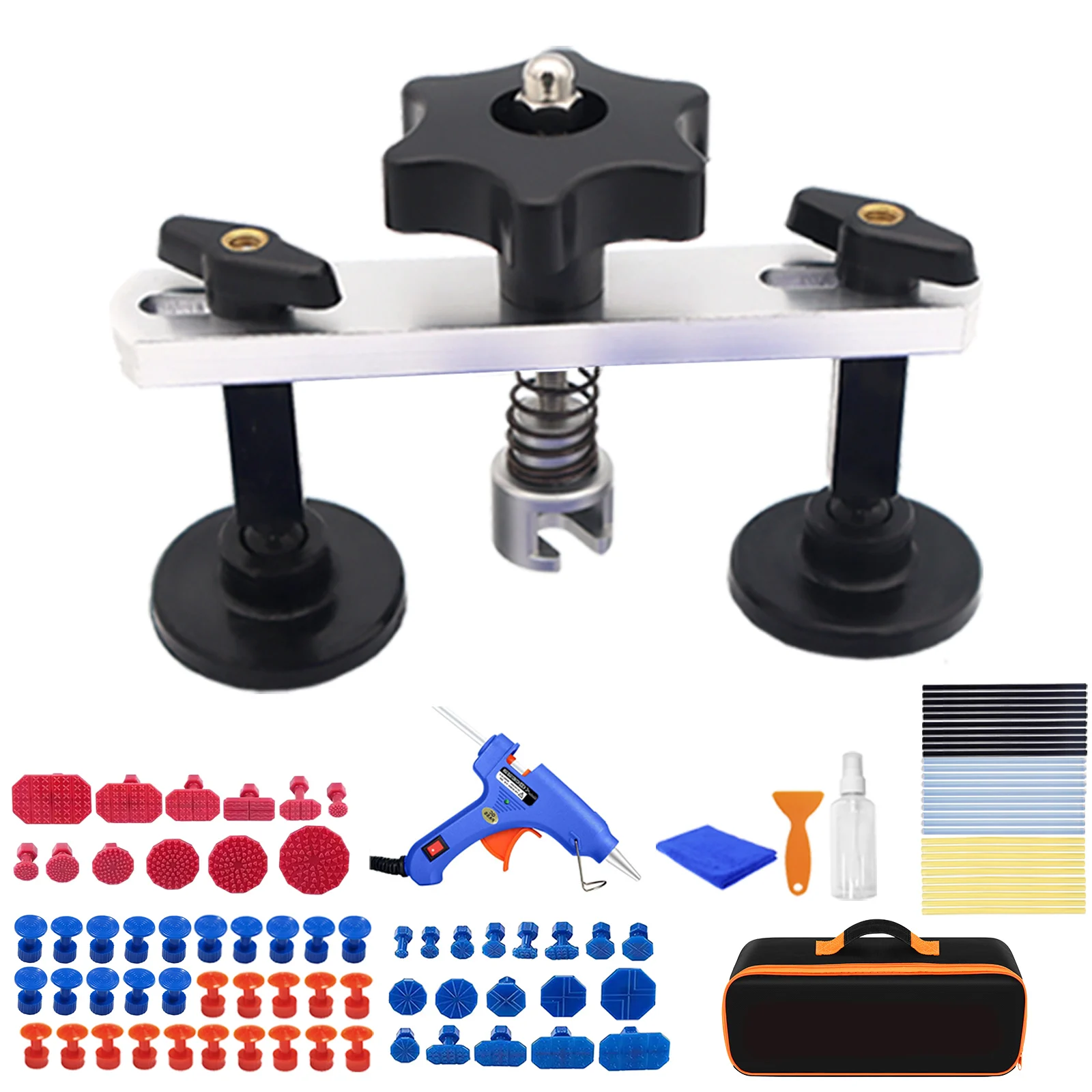 96pcs Paint-free Dent Repair Kit With Dent lifter Kit Bridge lifter For body dents Kit Includes Glue Removal Tool