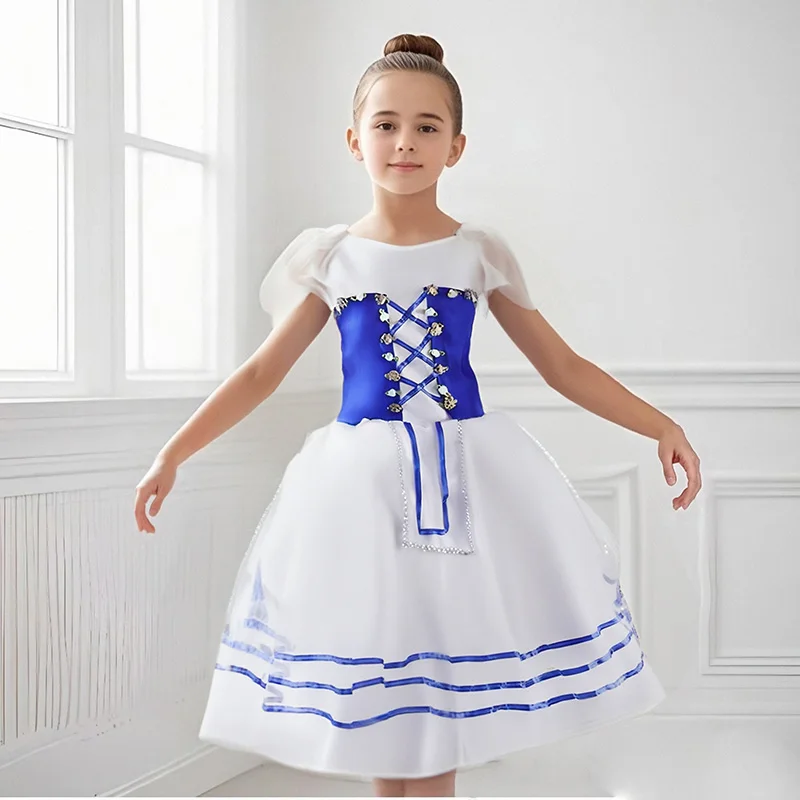 

Детская бальная одежда, балетное платье-пачка с блестками и цветами для девочек, платье-пачка для современного танца, балетное платье принцессы для девочек