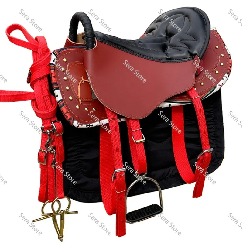 Large Saddle Full Set of Mongolian Saddle and Horse Gear New Cowhide Saddle Fine Equestrian Supplies
