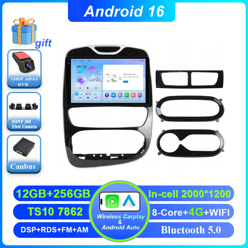 Android 16 Carplay Auto Voor Renault Clio 3 4 2012 2013 2015-2018 Auto Multimedia Speler Video Radio Stereo GPS navigatie 4G BT