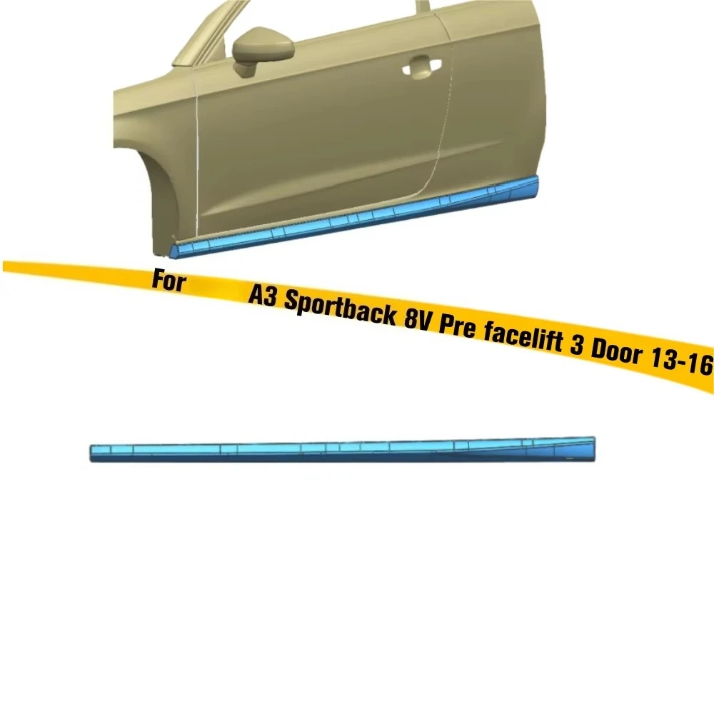 New Released High Quality Plastic Side Skirts Glossy Black Side Skirt for A3 Sportback 8V Pre facelift 3 Door 2013-2016