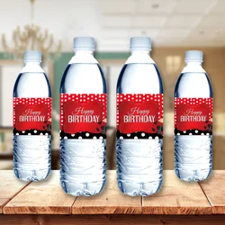 10pcs Ladybug Red Black Water Bottle Stickers Label Ladybug Theme Party Happy Birthday Party Bottle Wraps Baby Shower Favor