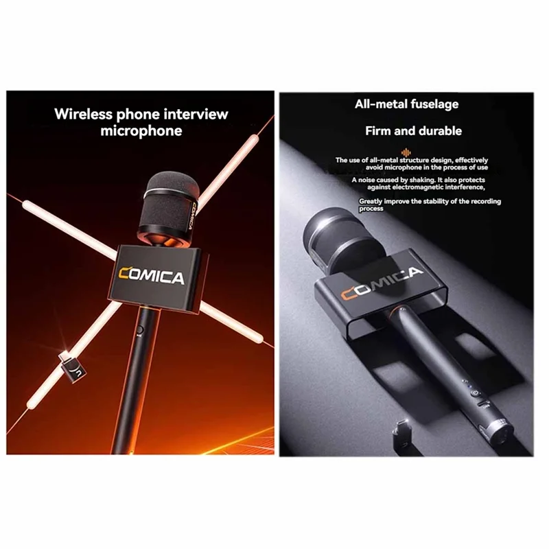 A47Z Comica Revo S Wireless Microphone 48Khz/24Bit Cardioid Polar Pattern, Denoise For Smartphone Interviews And Outdoor Use