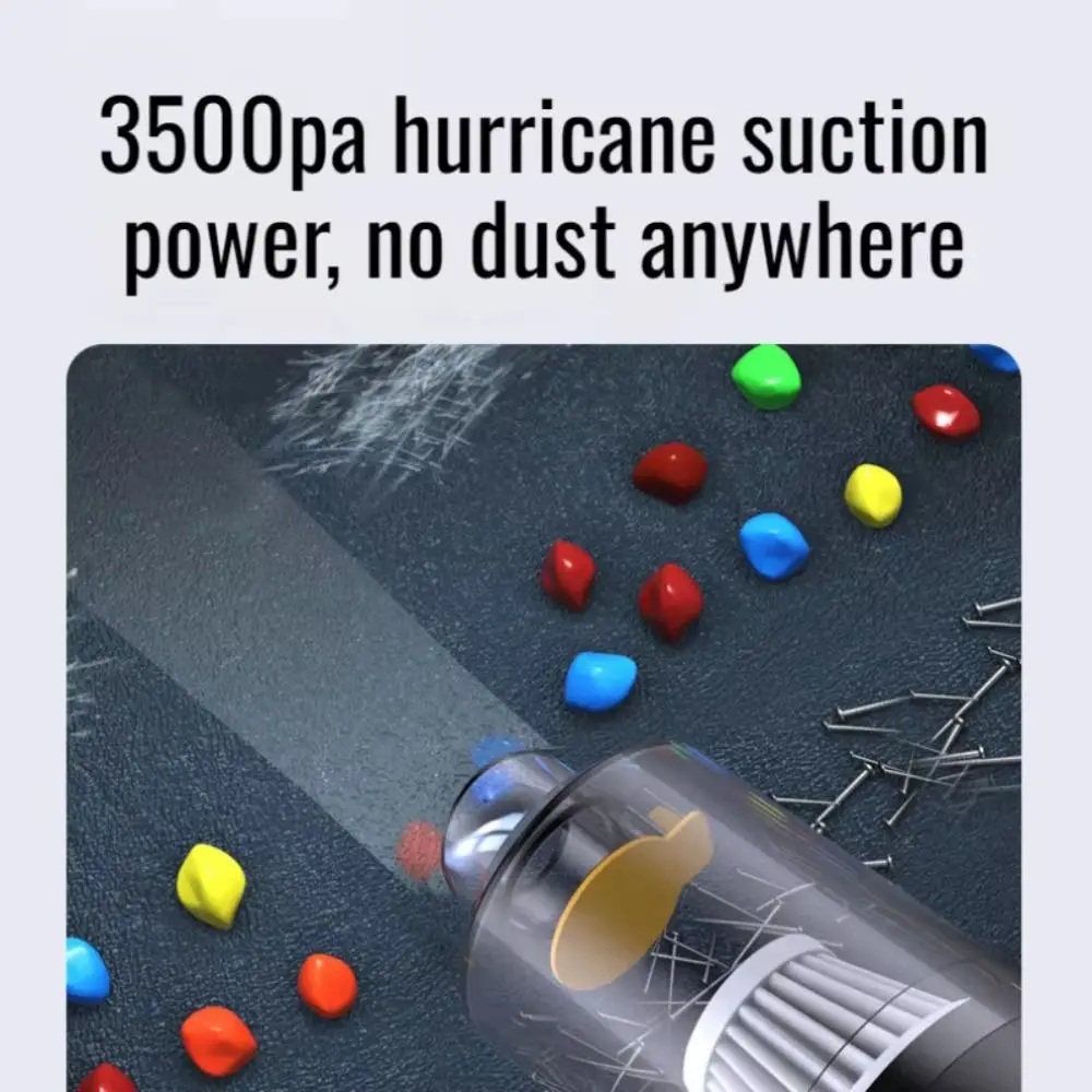 Powerful Suction Wireless Vacuum Cleaner Wet & Dry TYPE-C Fast Charge Car Vacuum Cleaner Compact Design Durable Construction