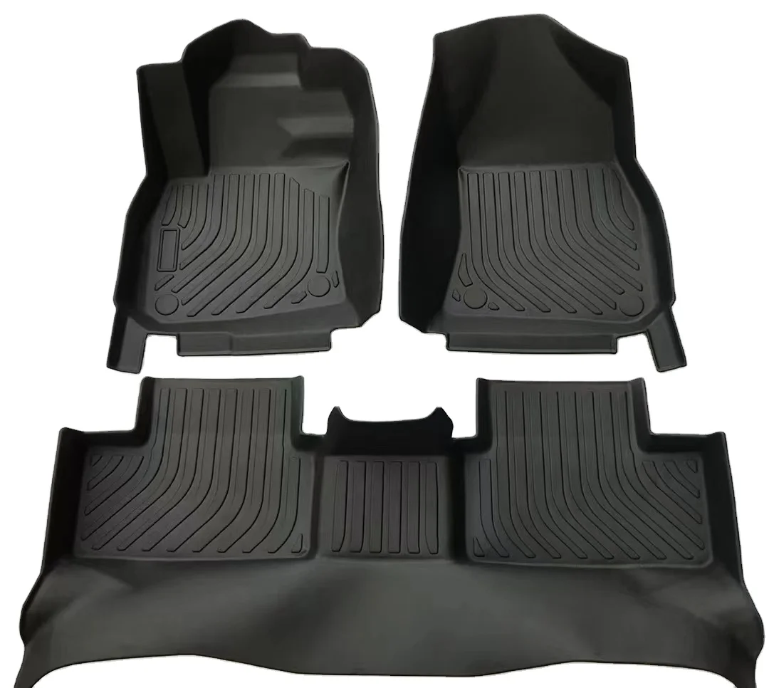 KQX All-weather Odorless 100% Pure TPE 10MM Thick Customized Color Luxury 3-Piece Protective Car Interior Foot Mat Universal Fit
