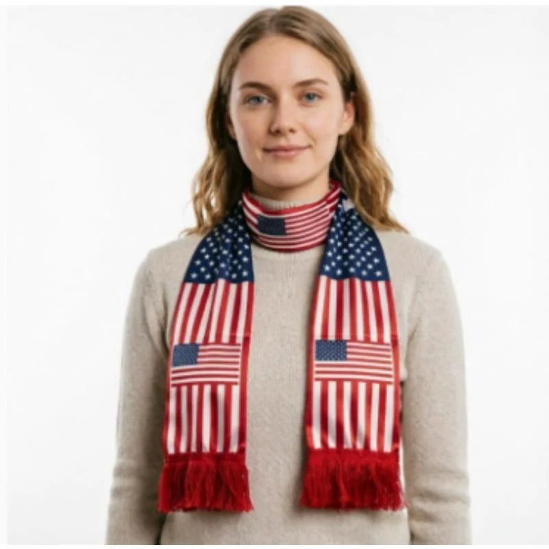 American Flag Scarf/football Scarf Is Perfect for Sports Events and Parties Showing Off Your Enthusiasm Made From Soft Fabric