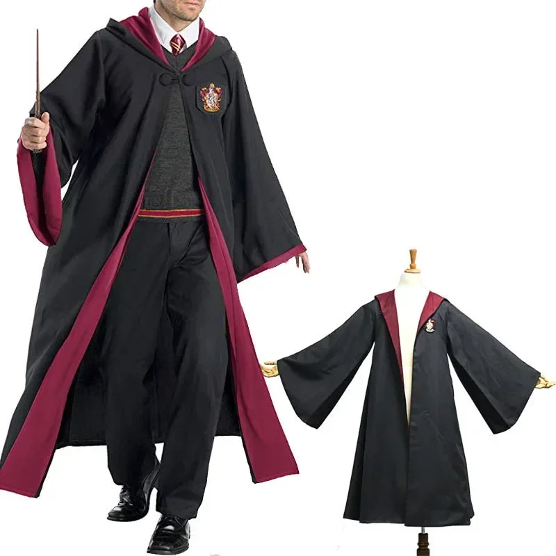 S-XXL adulto Harries Cosplay capa mágica bata Potters Hermione Gryffindor vacaciones Halloween disfraz universitario accesorios regalo