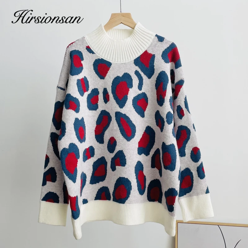 Hirsionsan Vintage Pitchwork O-neck Sweater Women Flower Embroidery Knitted Oversized Pullovers Jumper Warm Clothes 2023 Winter