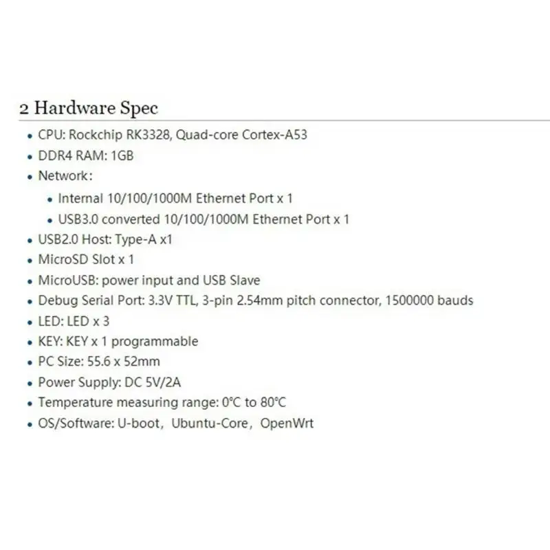

652F 1Set NanoPi R2S Development Board with Metal Case High Speed Mini Router with Two Gbps Ports and 1GB DDR4 Memory