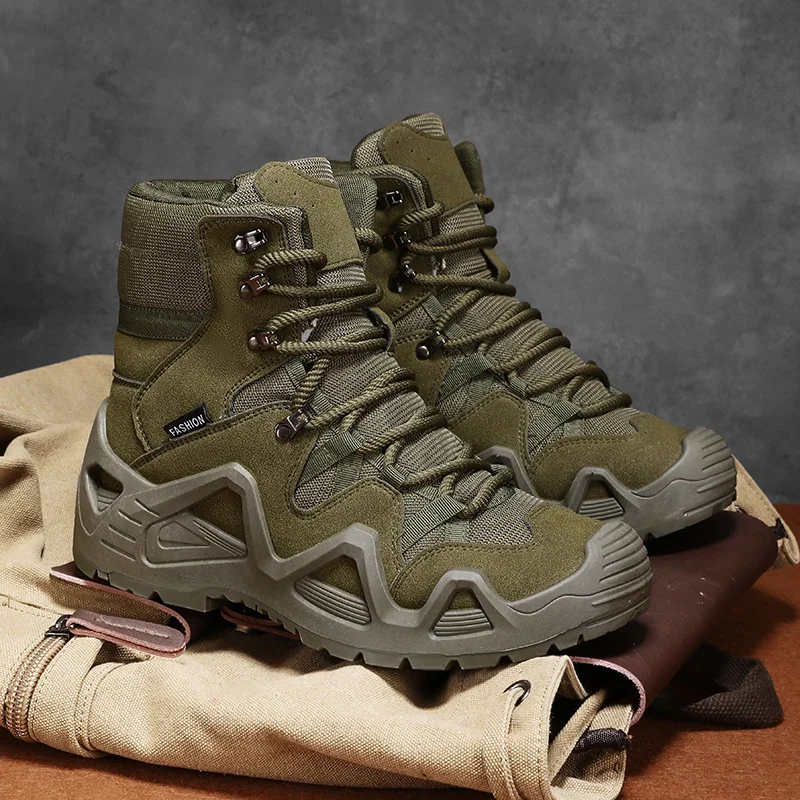 

Men's Hiking Boots Outdoor Hiking Anti Slip Training Work Shoes Green Thick Soled Sports Shoes 2025 Zapatos Para Hombre for Male