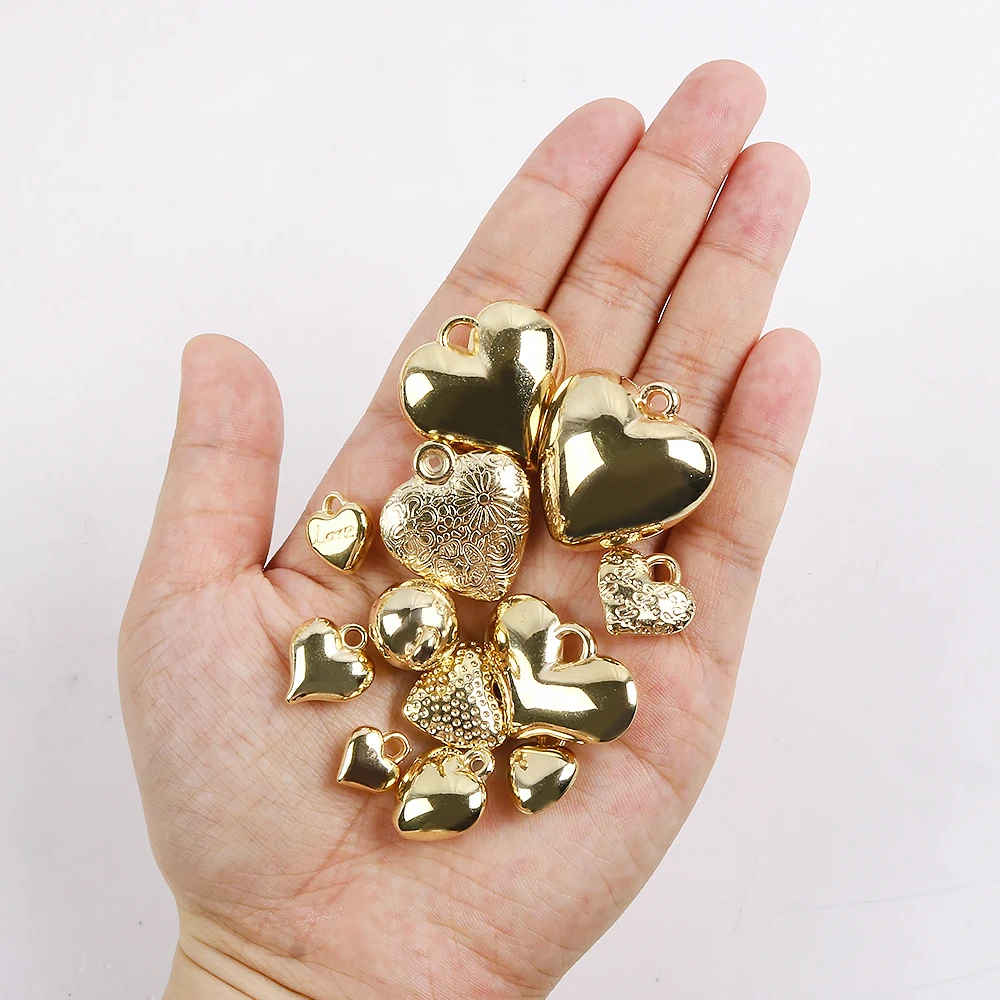 Ccb Material Geometry Various Shapes Heart Shape Pendant Diy Bracelet Necklace Pendant Jewelry Making Materials Diy Accessories