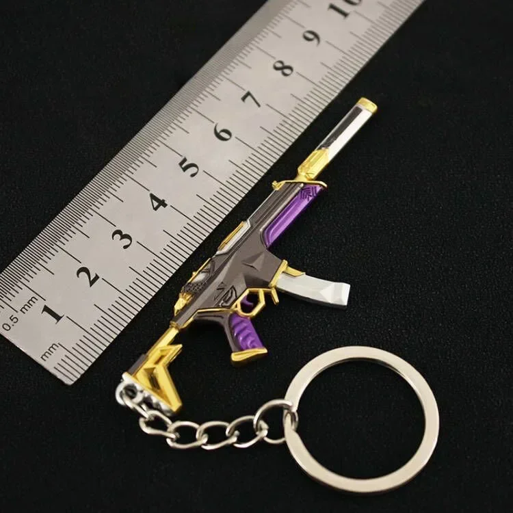 8 cm Valorant Spiel Prime Spectre Schlüsselbund Gewehre Maschine Waffe Modell Reaver Metall Peripherie Maschine Gun Metall Modell Geschenke Spielzeug