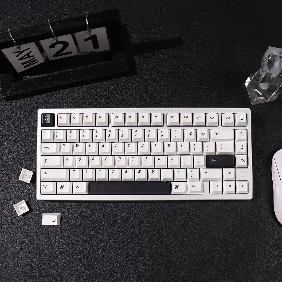 Minimal White Keycaps Set 148 Key PBT Sublimation Cherry Profile Keycaps for Mechanical Keyboard Accessories Keyboard Keycaps