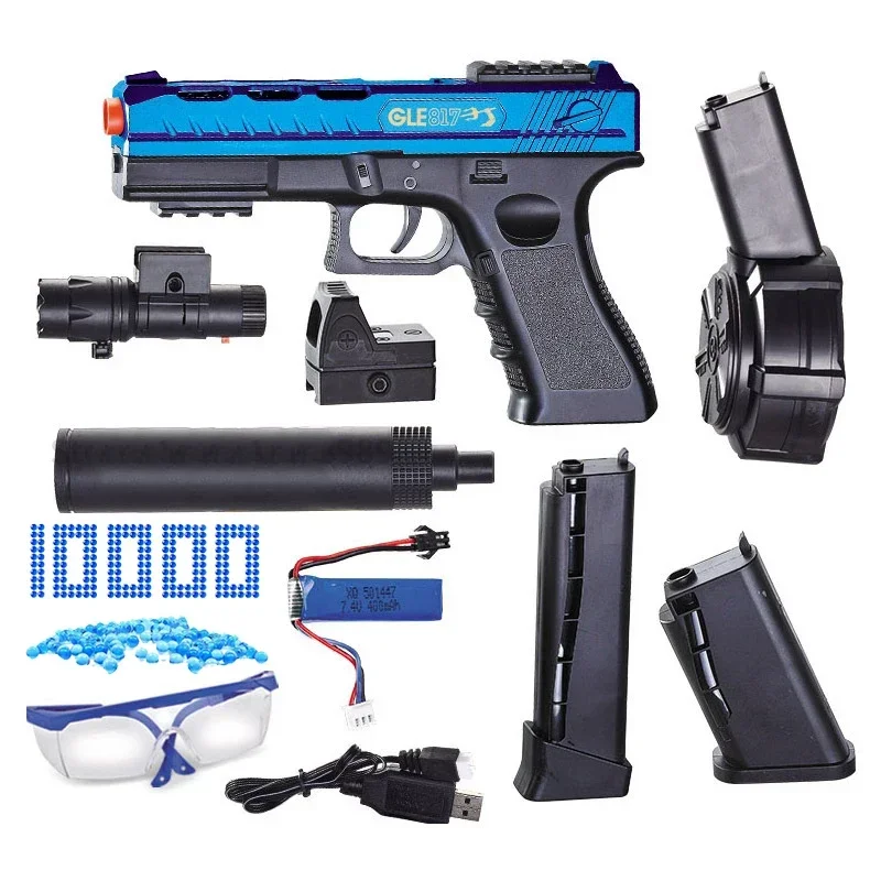 Airsoft Electric Toy Gun para crianças e adultos, 2 em 1, tiro automático Splash Ball, arma de bola de água, pistola, esportes ao ar livre, Gel, Natal