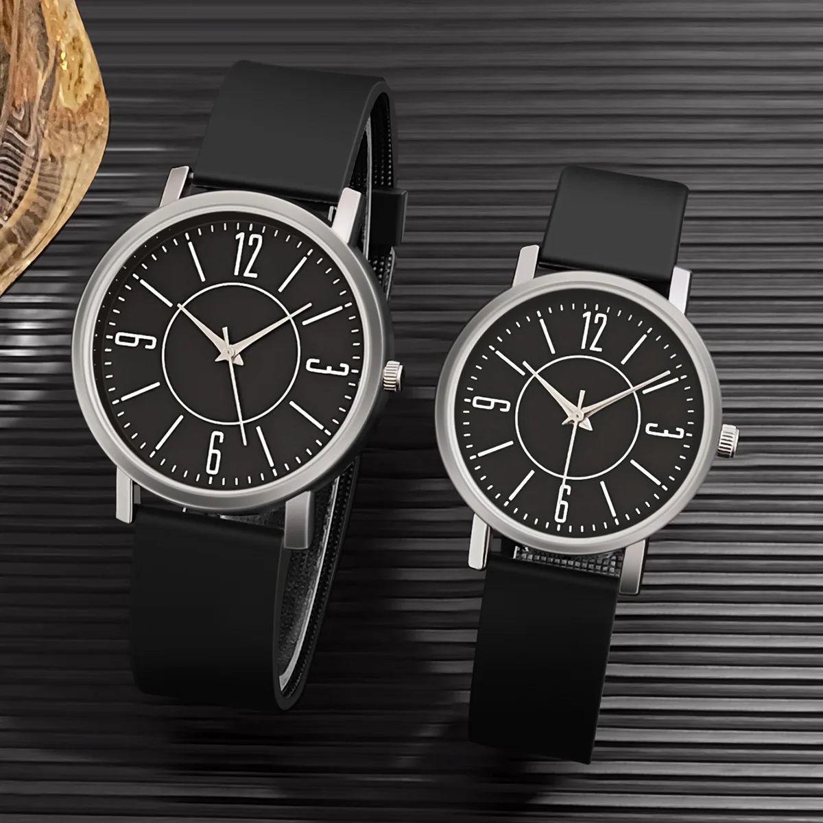 2Pcs Minimalist Casual Daily Watches Clock Couple Watch Wristwatch Men And Women Quartz Analog Watches relogio feminino