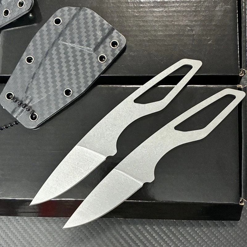 2025 EDC الرقبة معلقة في الهواء الطلق صغيرة صلابة عالية سكين مستقيم متكامل K غمد سكين جيب ، المحمولة في الهواء الطلق سكين الإنقاذ