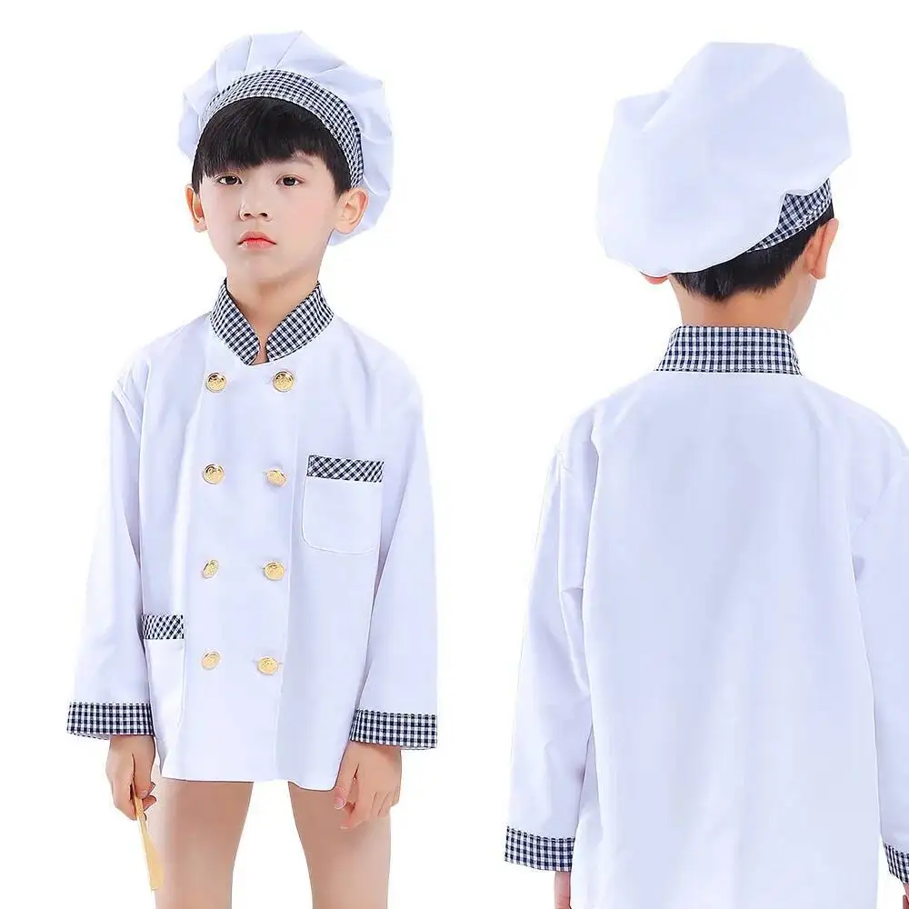 Kinder Jungen Mädchen Koch Kostüm Kochen Backen Kleidung Kinder Halloween Kostüm Set Bühne Kleidung Karneval Party Leistung